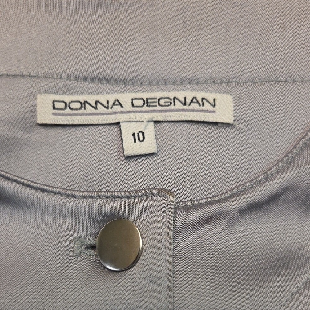 Donna Degnan Silver-Gray Collarless Snap Jacket - Picture 4 of 10